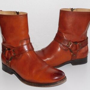 FRYE brown leather harness ankle boots women 8 b